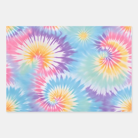 Kleurrijke Tie Dye Art Wrapping Paper Sheets (Voorkant 3)