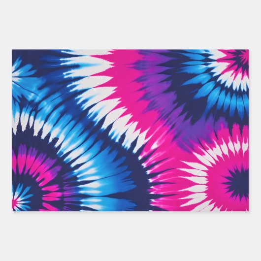 Kleurrijke Tie Dye Art Wrapping Paper Sheets (Voorkant)