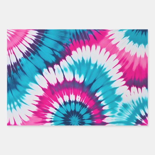 Kleurrijke Tie Dye Art Wrapping Paper Sheets (Voorkant 3)
