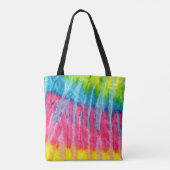 Kleurrijke Tie Dye Bright Monogram Tote Bag (Achterkant)