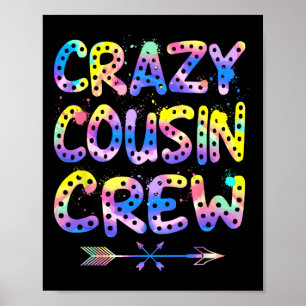 Kleurrijke Tie Dye Gekke Neef Crew Vakantie Neef Poster