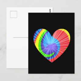 Kleurrijke Tie Dye Heart Briefkaart