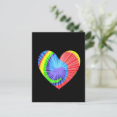 Kleurrijke Tie Dye Heart Briefkaart (Staand voorkant)