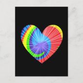 Kleurrijke Tie Dye Heart Briefkaart (Voorkant)