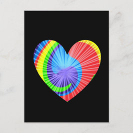Kleurrijke Tie Dye Heart Briefkaart