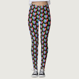 Kleurrijke Tie Dye Heart Leggings
