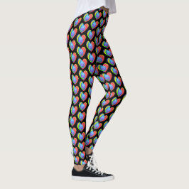 Kleurrijke Tie Dye Heart Leggings