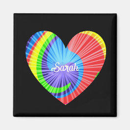 Kleurrijke Tie Dye Heart Magneet