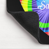 Kleurrijke Tie Dye Heart Muismat (Hoek)