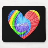 Kleurrijke Tie Dye Heart Muismat (Voorkant)