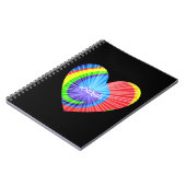 Kleurrijke Tie Dye Heart Notitieboek (Linkerzijde)