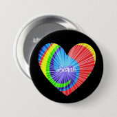 Kleurrijke Tie Dye Heart Ronde Button 7,6 Cm (Voorkant /achterkant)