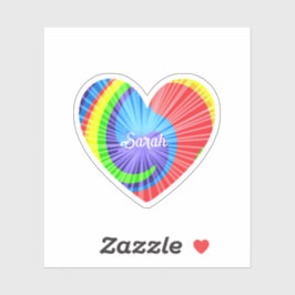 Kleurrijke Tie Dye Heart Sierkussen Sticker