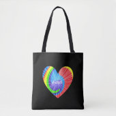 Kleurrijke Tie Dye Heart Sierkussen Tote Bag (Voorkant)