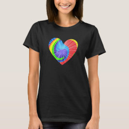 Kleurrijke Tie Dye Heart T-shirt