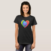 Kleurrijke Tie Dye Heart T-shirt (Voorkant volledig)