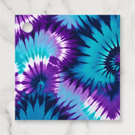 Kleurrijke Tie Dye Kunst Cadeaublaadjes Bedankjes Labels