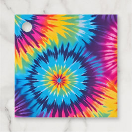 Kleurrijke Tie Dye Kunst Cadeaublaadjes Bedankjes Labels