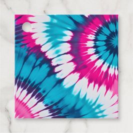Kleurrijke Tie Dye Kunst Cadeaublaadjes Bedankjes Labels