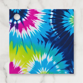 Kleurrijke Tie Dye Kunst Cadeaublaadjes Bedankjes Labels