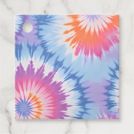 Kleurrijke Tie Dye Kunst Cadeaublaadjes Bedankjes Labels