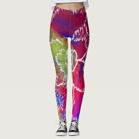 Kleurrijke Tie Dye Leggings (Voorkant)