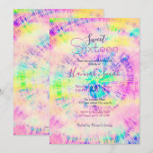 Kleurrijke Tie Dye Neon Zomer Kaart (Voorkant / Achterkant)