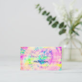 Kleurrijke Tie Dye Neon Zomer Visitekaartje (Staand voorkant)