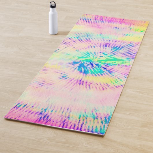Kleurrijke Tie Dye Neon Zomer Yogamat (In situ)