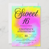 Kleurrijke Tie Dye Pastel Boho 16e verjaardag Kaart (Voorkant)