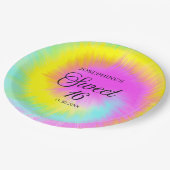 Kleurrijke Tie Dye Pastel Boho 16e verjaardag Papieren Bordje (Gekanteld)