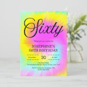 Kleurrijke Tie Dye Pastel Boho 60e verjaardag Kaart (Staand voorkant)