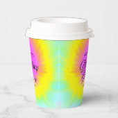 Kleurrijke Tie Dye Pastel Boho verjaardagsfeestje Papieren Bekers (Rechts)