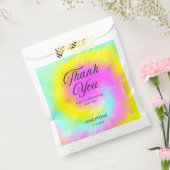 Kleurrijke Tie Dye Pastel Rainbow Verjaardag Dank  Bedankzakje (Gezegeld)