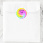 Kleurrijke Tie Dye Pastel Rainbow Verjaardag Dank Ronde Sticker (Tas)