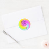 Kleurrijke Tie Dye Pastel Rainbow Verjaardag Dank Ronde Sticker (Envelop)