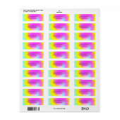 Kleurrijke Tie Dye Pastel Regenboog Adres Etiket (Full Sheet)