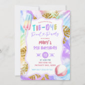 Kleurrijke Tie Dye Pool Party uitnodiging (Voorkant)