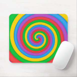Kleurrijke Tie Dye Regenboog Werveling 60s Kunstpa Muismat