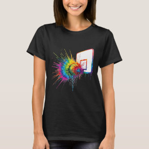 Kleurrijke Tie Dye Sketll Hoop Verfspatten Sport T-shirt