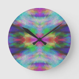 Kleurrijke Tie Dye stijl kunst Ronde Klok