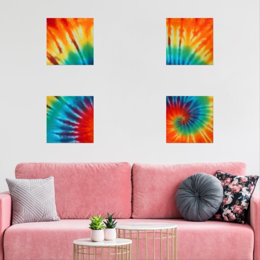 Kleurrijke Tie Dye Swirl Print Set (Woonkamer)