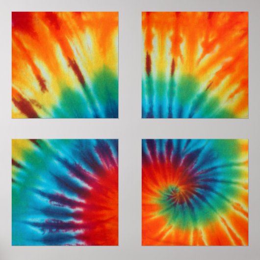 Kleurrijke Tie Dye Swirl Print Set (Voorkant)