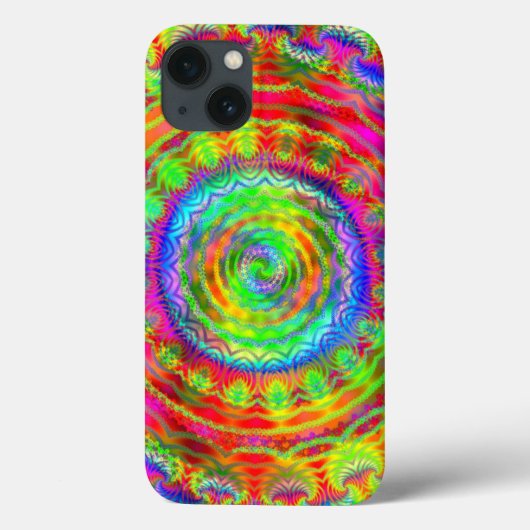 Kleurrijke Tie-Dye Target Kaleidoscopische Fractal Case-Mate iPhone Case (Achterkant)