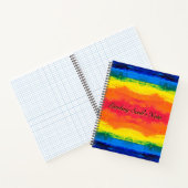 Kleurrijke Tie Dye Textuur Aangepaste Naam Dagboek Notitieboek (Binnen)