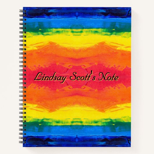 Kleurrijke Tie Dye Textuur Aangepaste Naam Dagboek Notitieboek (Voorkant)