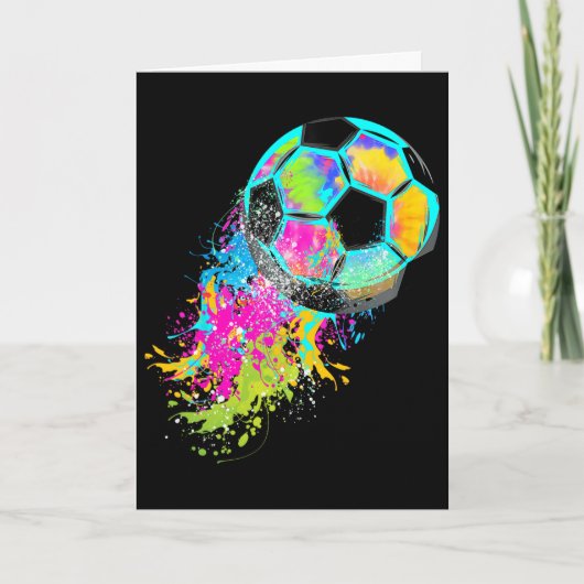 Kleurrijke Tie Dye Voetbal Ll  Kaart (Voorkant)