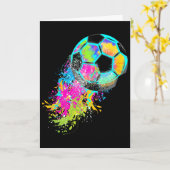 Kleurrijke Tie Dye Voetbal Ll  Kaart (Gele Bloem)