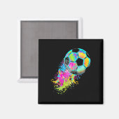 Kleurrijke Tie Dye Voetbal Ll Magneet (Voorkant / Achterkant)