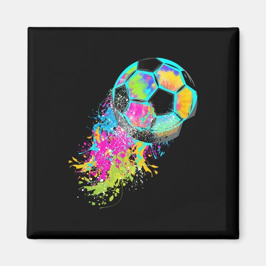 Kleurrijke Tie Dye Voetbal Ll Magneet (Voorkant)